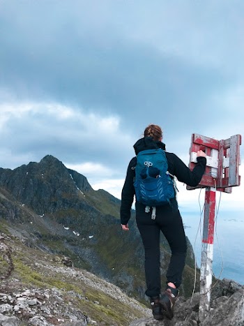 Photo of a Woman Hiking on Green Mountain