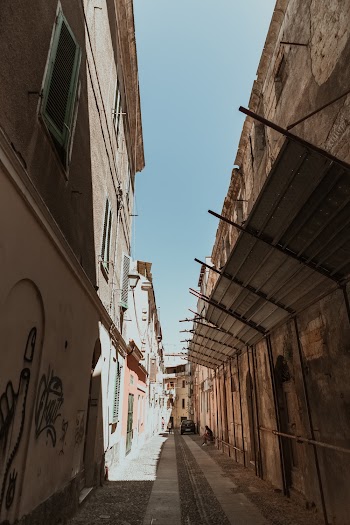 Photo of an Alley Between Buildings