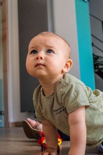Photo of Baby Looking Upward