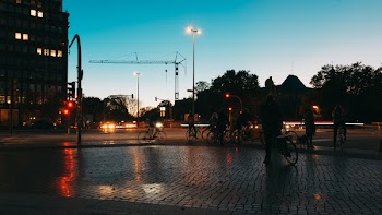 Photo of Bicyclists at the Street