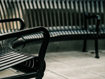 Photo of Black Steel Armchair and Bench