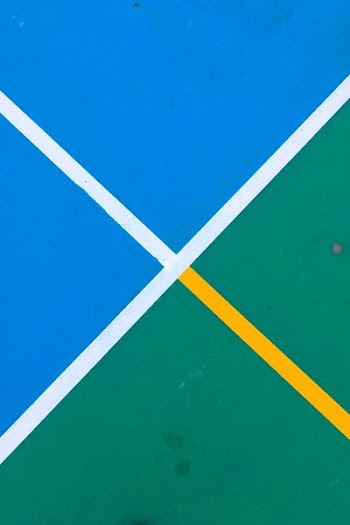 photo of blue and green pavement