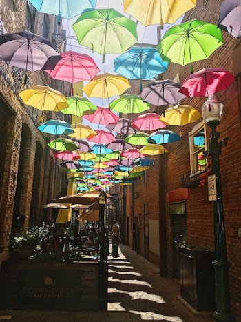 Photo of Colorful Umbrellas Hanging