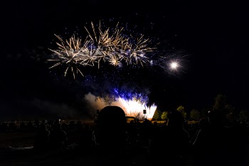 Photo of Crowd Looking at Fireworks Display