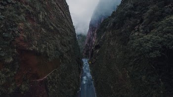 Photo of Empty Road in Narrow Gorge
