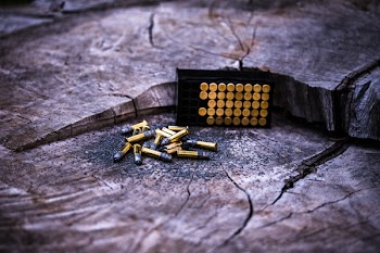 Photo of Gold Ammunitions on Wood