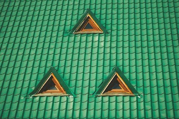 photo of green shingles roof