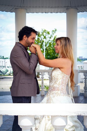 Photo of Groom and Bride in Gazebo