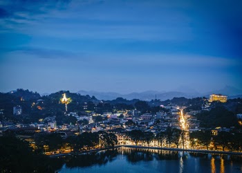 Photo of Lighted City Buildings