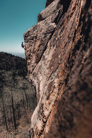 Photo Of Man Rock Climbing