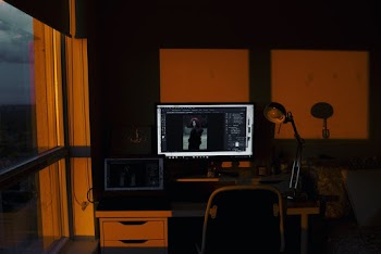 Photo Of Monitor Near Lamp
