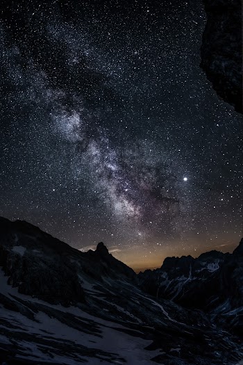Photo of Mountain Under Starry Night Sky