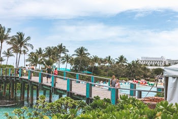 Photo of People Walking on Wooden Bridge