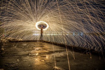 Photo of Person Doing Steel Wool Photography