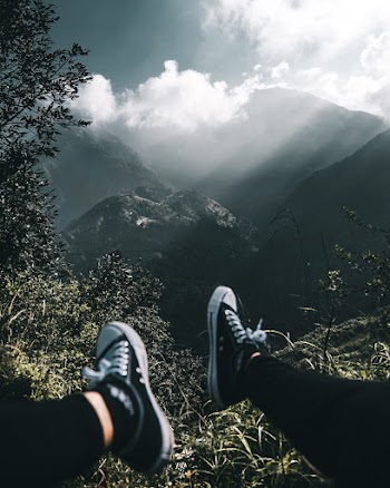 Photo of Person Wearing Sneakers