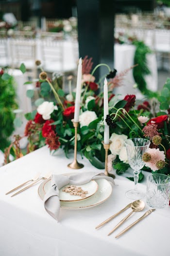 Photo Of Plates Near Flowers