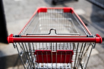Photo of Red and Silver Grocery Cart