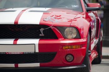 Photo Of Red And White Ford Shelby