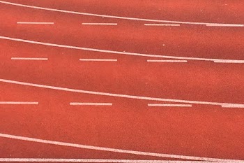 photo of red white race track