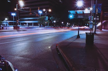 Photo Of Road With Lights At Night