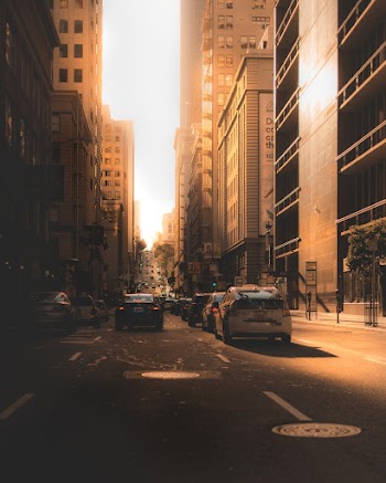 Photo of Roadway During Golden Hour