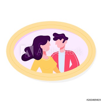Photo of romantic couple in the frame