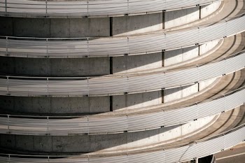 photo of round gray concrete building