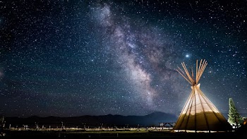 Photo of Teepee on a Starry Sky