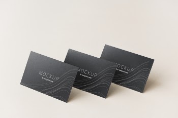 Photo of Three Labeled Mockup Business Cards.