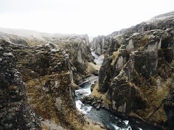 photo of valley with river