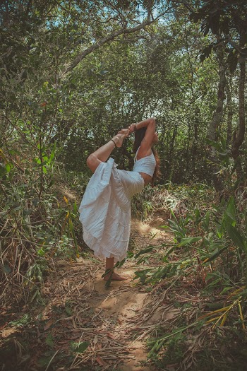 Photo of Woman Doing Yoga in Forest