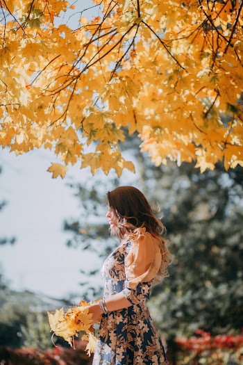 Photo of Woman Holding Leaves