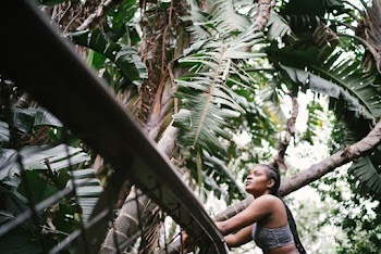 Photo Of Woman Leaning On Handrail