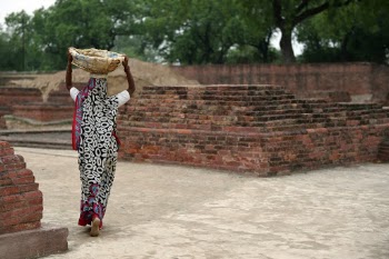 Photo of Woman Walking While Carrying Basket