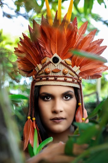 Photo of Woman Wearing Feather Headdress