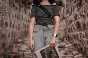 Photo Of Woman Wearing Stripe Off Shoulders