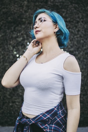 Photo of Woman With Blue Hair