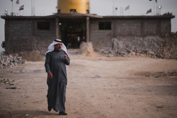 Photo taken at the Shia shrine of Sayida Zeyneb in Shingal, rebuilt following destruction by the Islamic State.