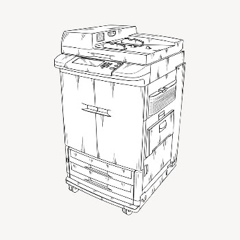 Photocopier sticker, office machine illustration | Free PSD - rawpixel