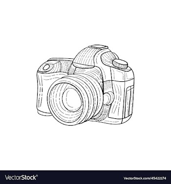 photograph camera lineart style design
