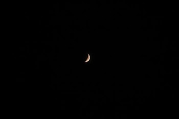photograph of crescent moon