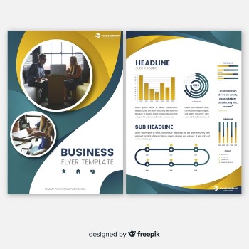 Photographic business flyer Free Vector
