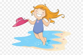 Photography Cartoon Illustration - Cartoon Girl At The Beach