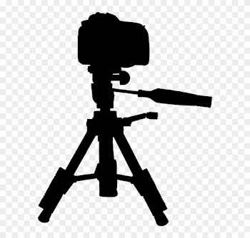 Photography Clipart Vector Art - Camera On Tripod Silhouette