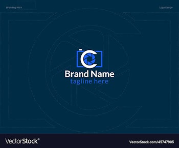 photography logo design with c letter