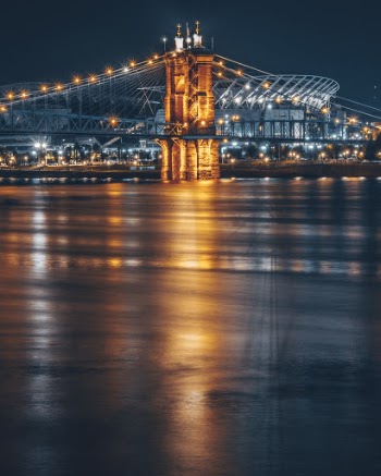 Photography of a Lighted Bridge
