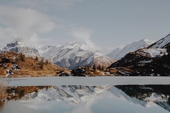 photography of mountain with ice
