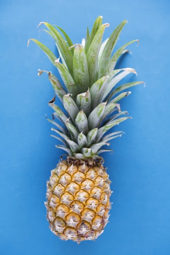 Photography of Pineapple on Blue Background
