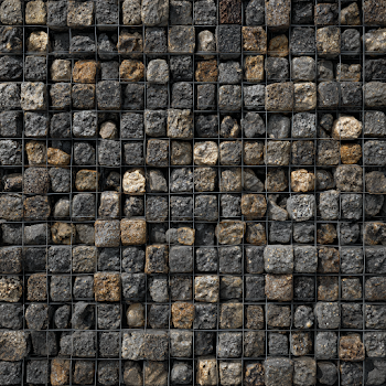 Photorealistic Gabion Wall Texture