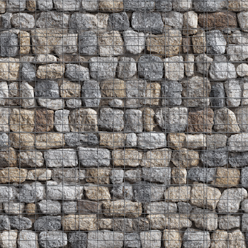 Photorealistic Gabion Wall Texture